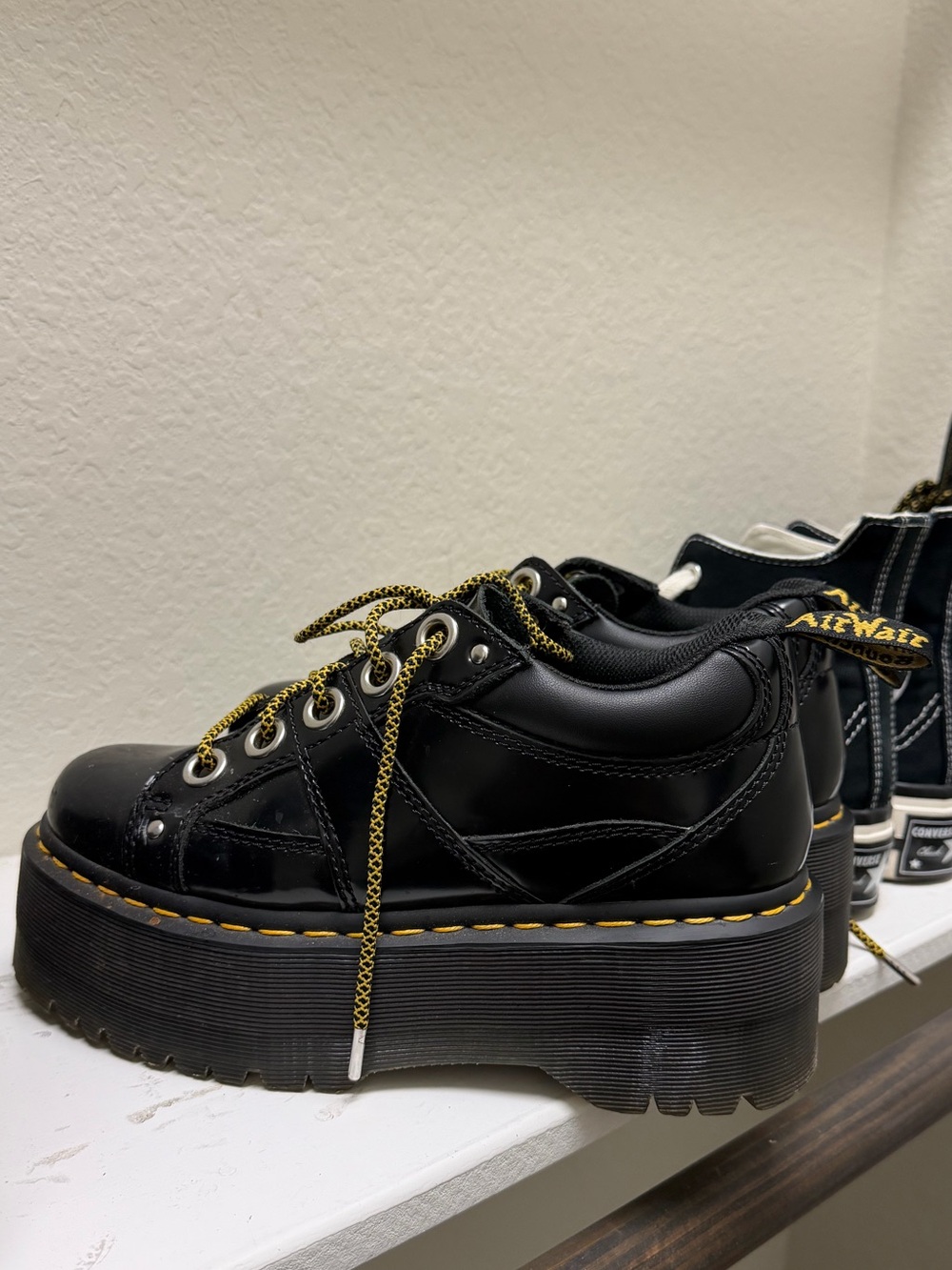 Dr. Martens Black Patent Platform boots